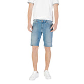 Light Blue Cotton Bermuda Shorts
